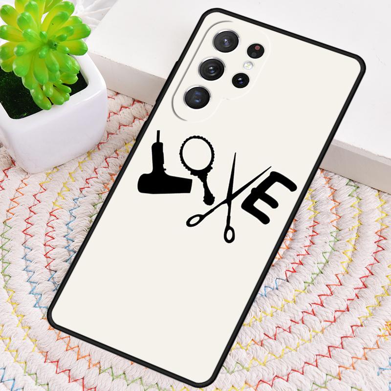 Barber Scissors Hairstylist Salon Phone Case for Samsung Galaxy note 10 pro S26 Ultra S23 S24 FE S25 S21 S22 PLUS Cover
