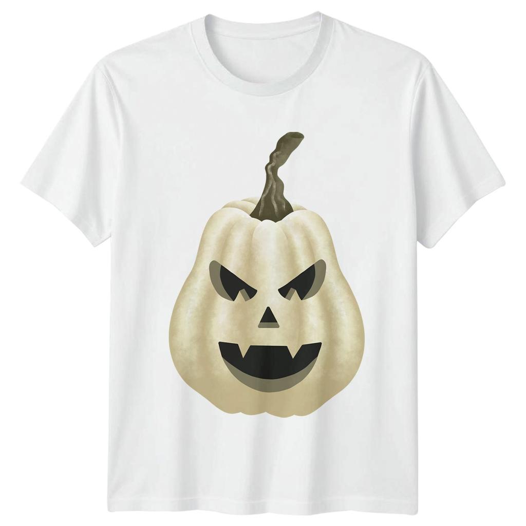 White Pumpkin Face TShirt Jack O Lantern Halloween Gift For Him And Her