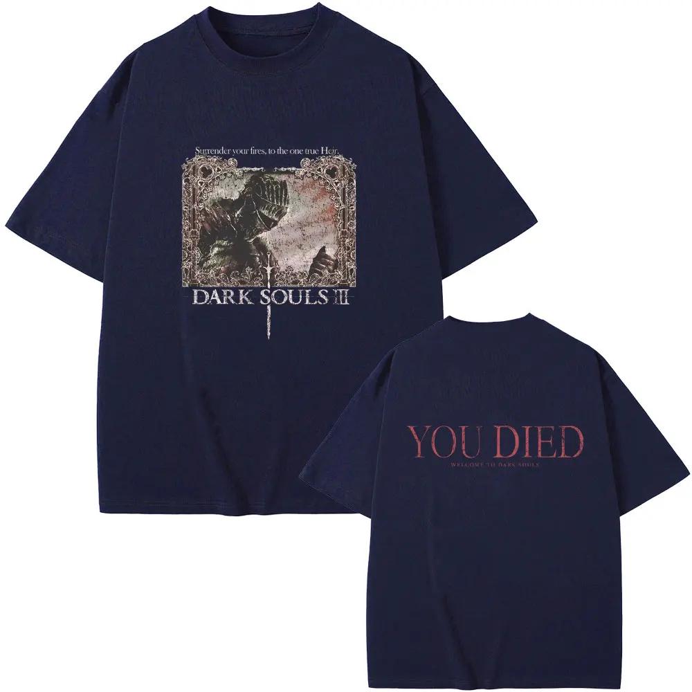 

Game Dark Souls Graphic T-shirt Men Women 90s Vintage Gothic Rock Oversized Streetwear Male Punk T Shirts Tops S