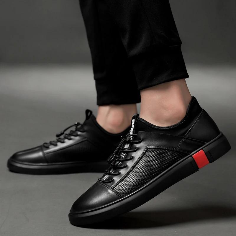 Men Genuine Leather Oxfords Shoes Luxury Brand Italian Style Male Footwear Shoes for Men Flat Lace-Up Shoes Man Big Size