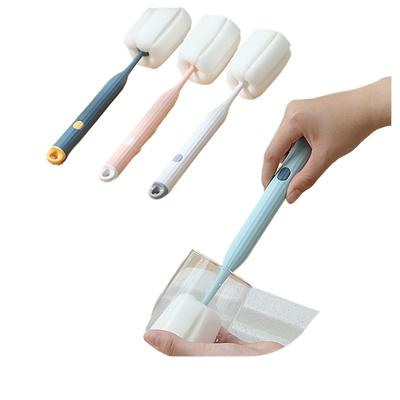 Spugna per uso domestico testa pulizia tazza spazzola all'ingrosso manico lungo set spazzole per tazze termiche lavaggio tè tazza bottiglia spazzola per pulizia