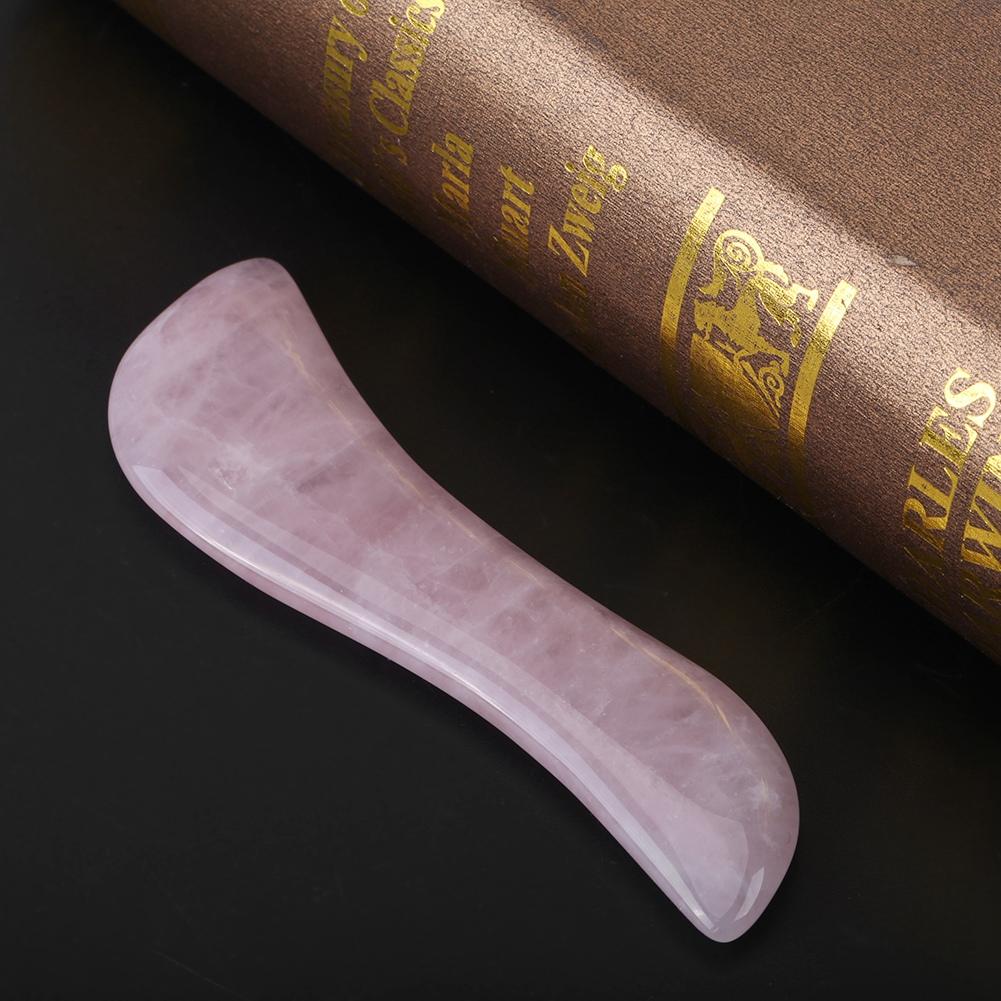 1pc Natural Rose Quartz Crystal Massage Wands Stone Face Massaging Tool Smooth 115mm 4.5in