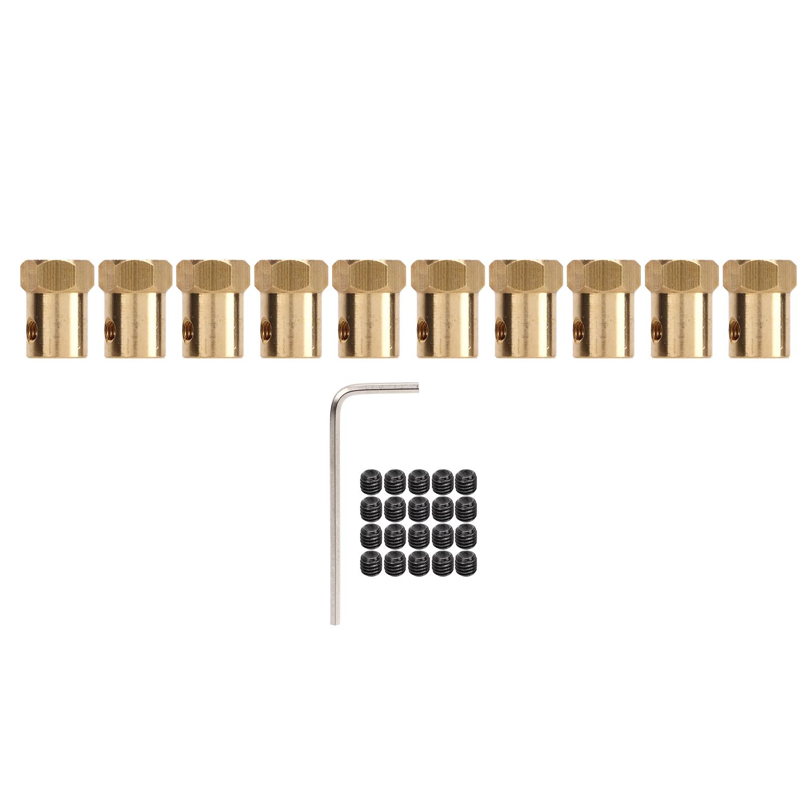 

10PCS RC Hex Coupler Flexible Brass Coupling Connector for RC Car Wheels Tires Shaft Motor