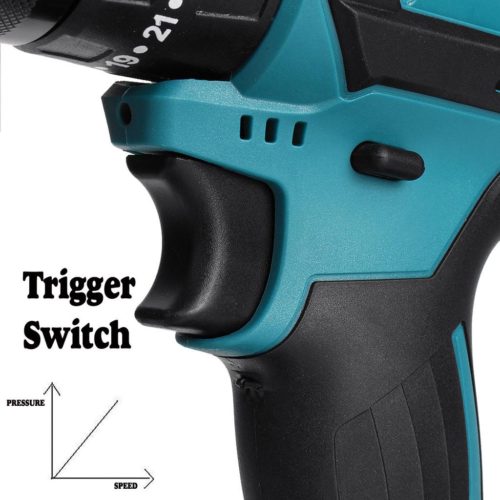13mm 18V 1/2 Hammer Drill Power Tools Fit For Makita Battery Cordless Brushless Electric Drill Impact Screwdriver Flat Hammer