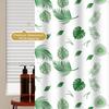1pc Green Tropical Leaf Popular Shower Curtain Waterproof PEVA Botanical Bathroom Decor