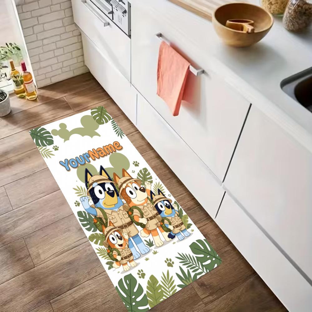 Bluey Customize Your Name Kitchen Rug Runner Rug Laundry Mat Hallway Entryway The Best Gift Choice
