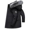 Long Men Windproof Down Jacket Coats Mens Warm White Duck Down Hooded Jacket Parkas Multi Pockets Overcoat Male Autumn Winter