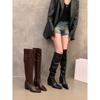 High Heel Pointed Pile Over Knee Boots Long Knight Boots New Season Brown Skinny Long Boots
