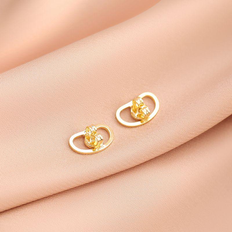 

925 Silver Anti-Drop Plug Pearl Earplug 18K gold big stud earrings