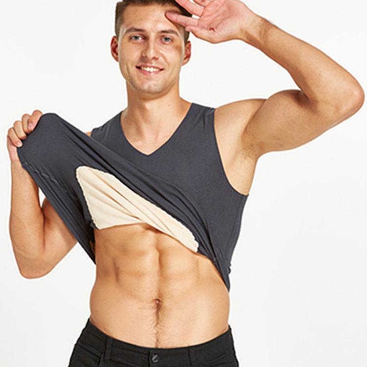 Double-Sided Soft Seamless Men's Warm Vest - Thick Brushed Base Shirt for Autumn and Winter