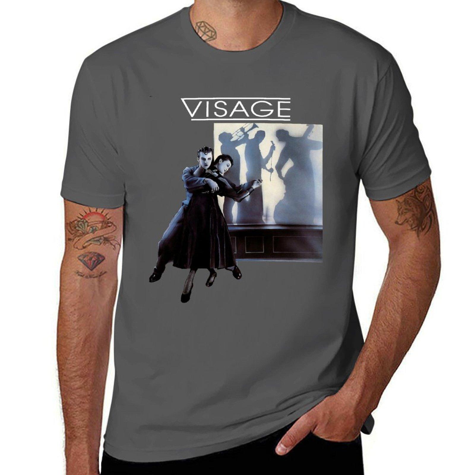 Visage album art Steve Strange 80 s Retro punk new wave band original art design T-Shirt cotton t shirts man 100% T-Shirt 4XL