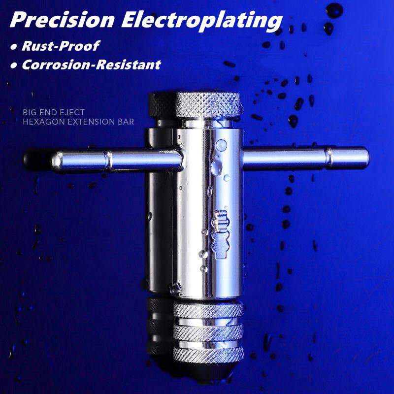 M3-8 M5-12 Verstellbarer T-Griff Ratsche Handgewindebohrerhalter Schraubenschlüssel Verlängertes Gewindeschneiden Vorwärts und Rückwärts Handgewindeschneiden Zubehör Werkzeug