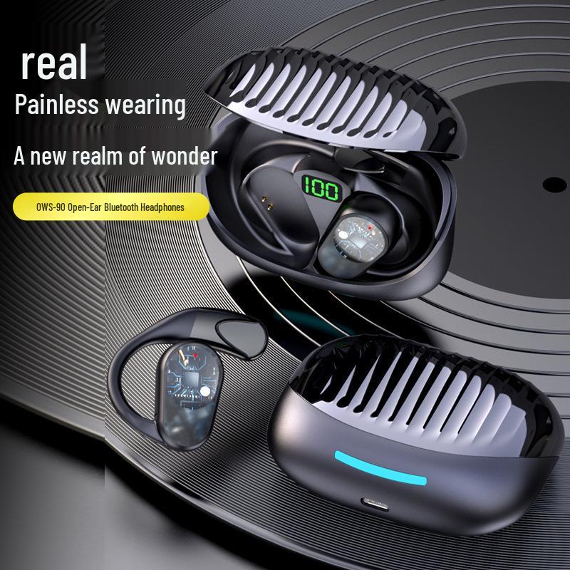 OWS-90 Open-Ear Wireless Bluetooth Sports Headphones - Stereo Sound & Extra Long Battery Life