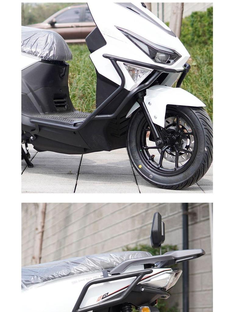 Sanyang Xing SHEX125 Crash Bars: Front and Rear Bumpers, Exhaust Protection, Thickened Anti-fall Backrest Accessories