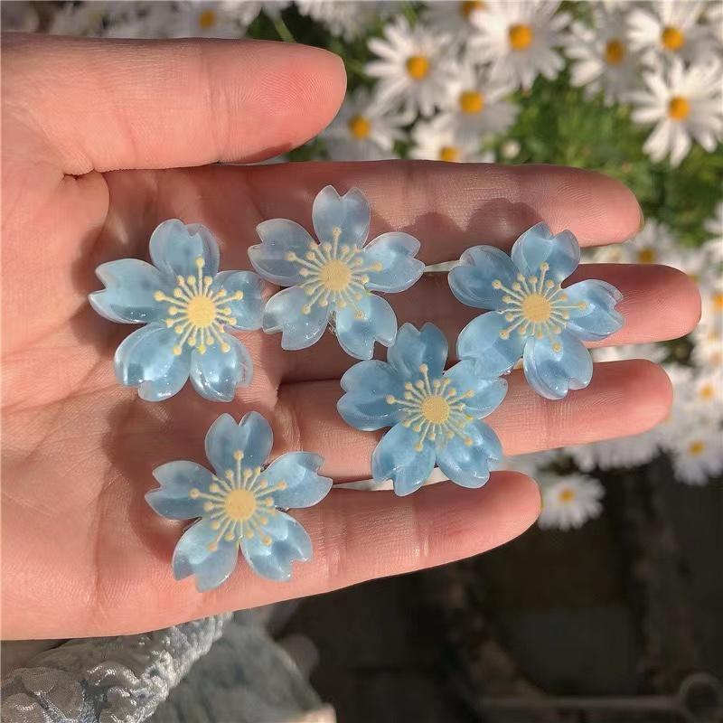 

5 шт., милые заколки для волос с милыми цветками, акриловые заколки для волос для женщин и девочек, детские заколки для волос с вишневым цветком, аксессуары для волос 3CM