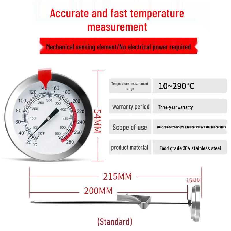 High Precision Deep Frying Oil Thermometer for Baking and Cooking