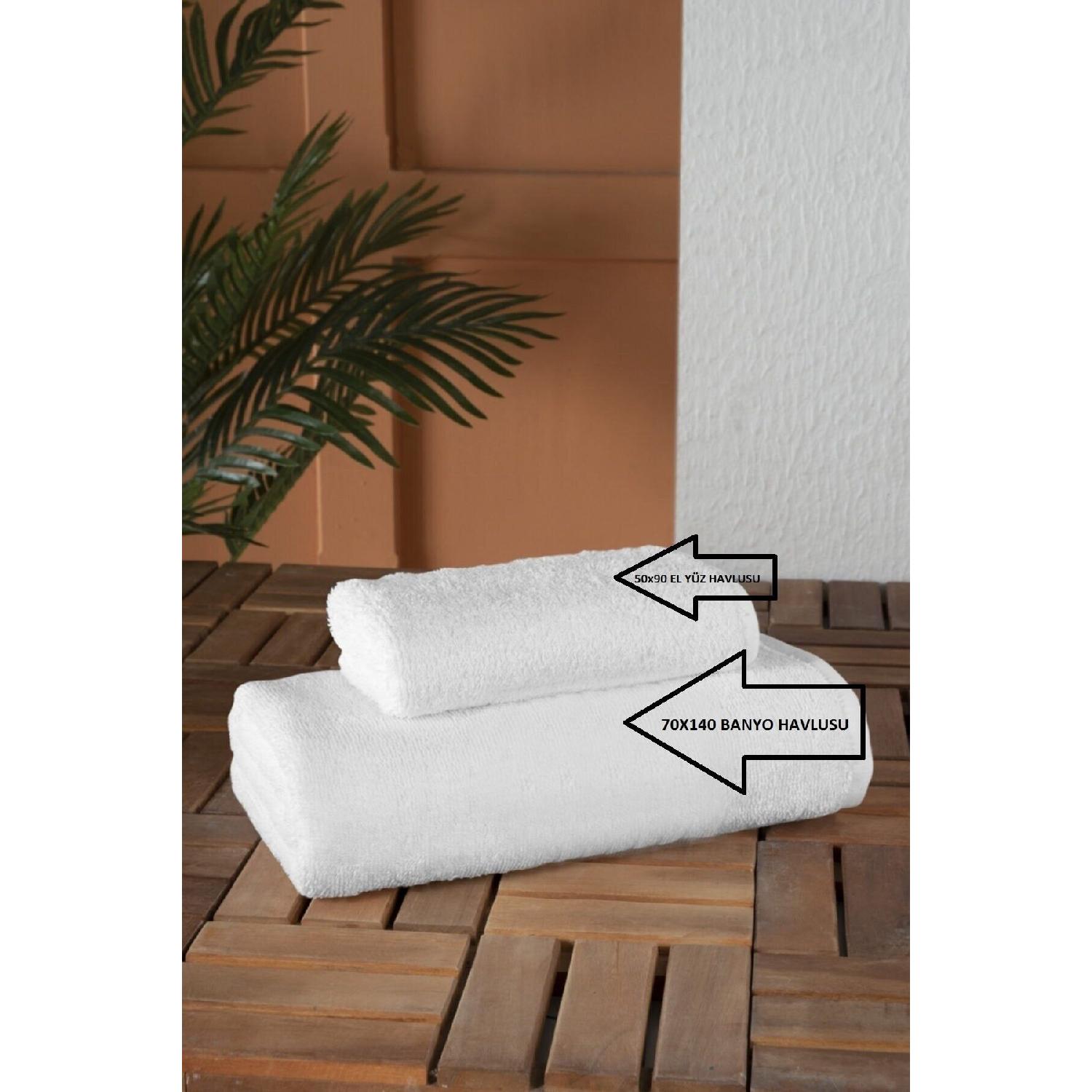 

2 Piece Luxury Hotel Bath And Face Towel Set 70x140 / 50x90 белый