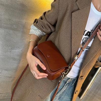 Genuine Leather Women's Bag Single-shoulder Crossbody Bag Fashionable Casual Bag Small Square Bag