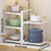 5 Tier Pots Pans Organizer for Under Cabinet Adjustable Rustproof Cabinet Storage for Big Stockpots Castiron Pans Heavy Cookware