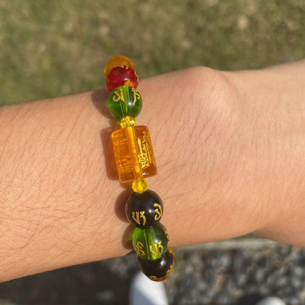 Colorful Luck Wealth Bracelet Buddhism God of Wealth Beaded Bracelet Pixiu Bracelet  Gift