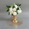 European Style Wedding Flower Vase Golden Dried Flower Pot Metal Trumpet Vases  Living Room