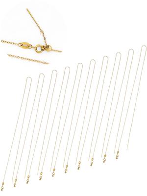 Hypoallergene Chirurgenstahl Halskette, 1,2 mm, 45 cm, Verstellbare Länge, S316L (Gold, 10 Ketten)