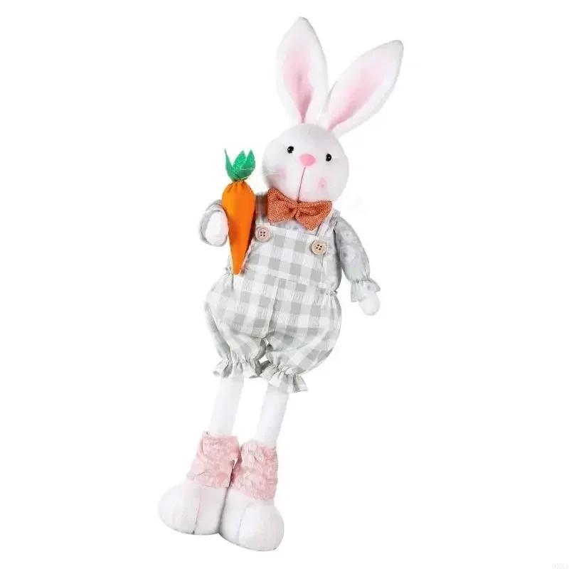 New 0Xxa Easter Rabbit Figures Adjustable Legged Easter Rabbit Figurine Home Ornament Decor
