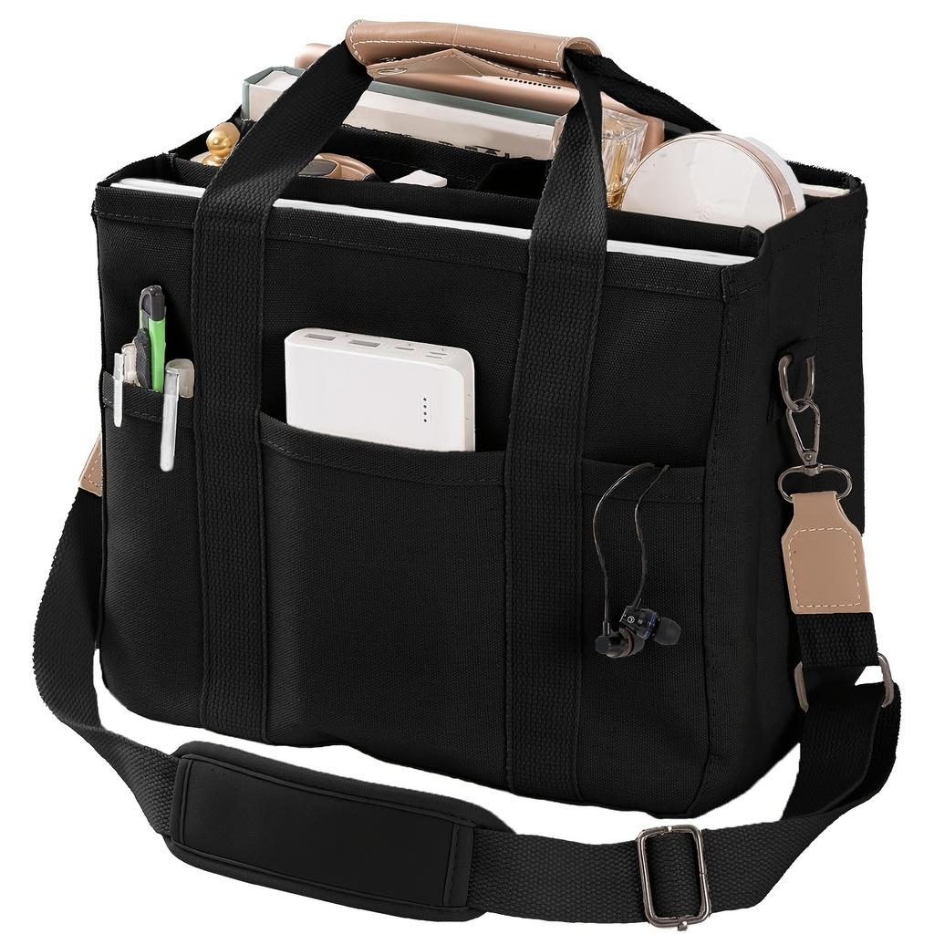 Geantă de damă din pânză de mare capacitate Geantă de mână multifuncțională cu funcție de straturi Geantă de mână pentru femei