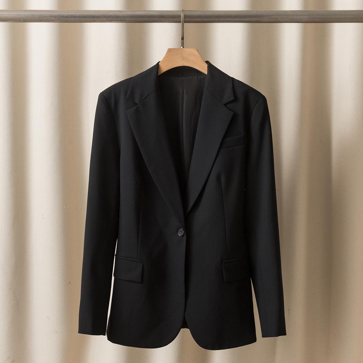 Женская весенне-летняя шерстяная приталенная куртка для commuters Large чёрный