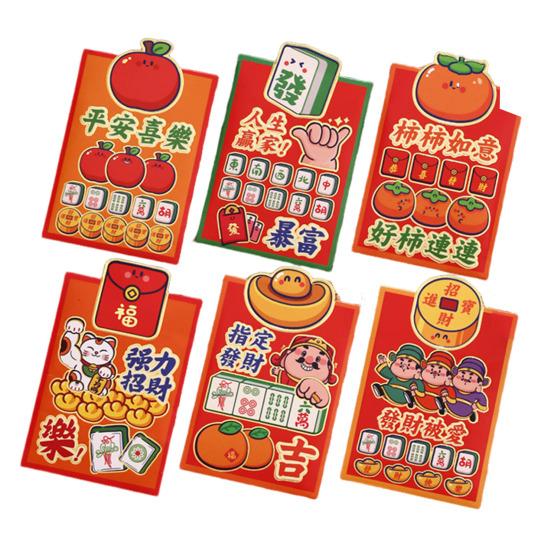 6Pcs Red Envelopes 2025 Chinese Lunar New Year Red Pocket Year of The