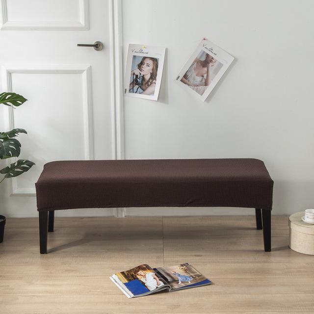 Elastischer Jacquard-Bankbezug für Esszimmer, Schlafzimmer, Spandex, einfarbig, Heimdekoration, Stuhlhussen, waschbar, Stretch-Sitzschutz 1 piece kaffeebraun