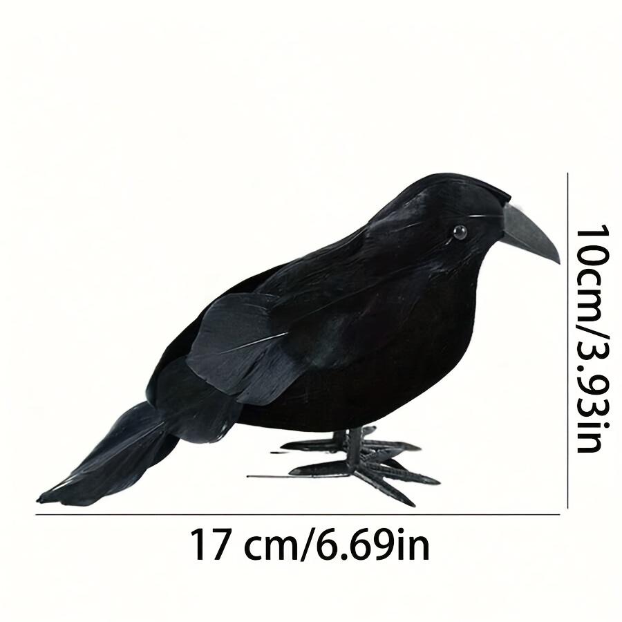 1pc/3pcs/4pcs Realistic Crow Outdoor Table Decoration,Black Artificial Feathered Raven,Indoor Halloween Decorative Crow Ornament
