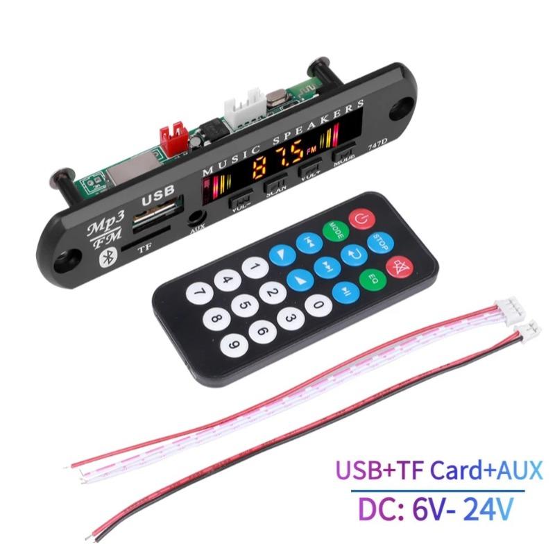 KEBIDU Car MP3 Player Bluetooth 5.0 Decoder Board Car Amplifier Radio Module Music Plays Audio Stereo Support FM TF SD USB AUX Recorders DC6V 12V