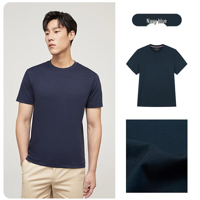 YOUNGOR Men s Summer Business Casual Round Neck Short Sleeve T-shirt M