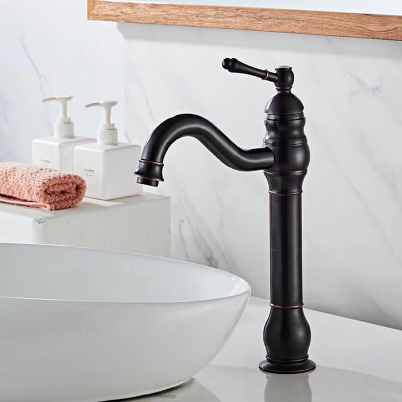 

TLXT Retro Black High-Arc Basin Faucet