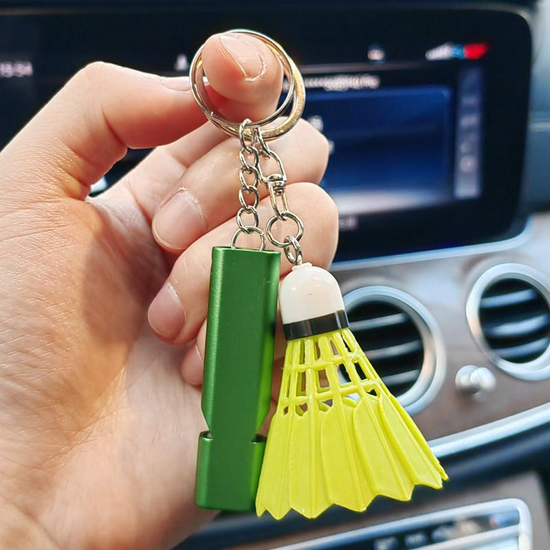 Creative Badminton Whistle Keychain: Small Sports Gift & Student Ornament