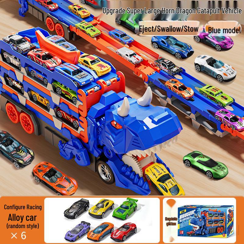 Dinosaur Deformation Toy Car Set - Triceratops & Tyrannosaurus Rex