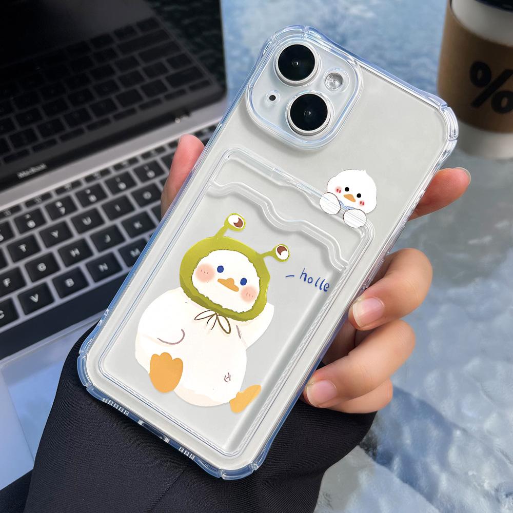Card Phone Case for iPhone 11 13 XR 15 14 Pro Max iPhone 12 16 7 8 Plus XS Max Samsung S24 S23 A15 A55 A05 A54 Redmi 12 13C 13 9 Cartoon Protection