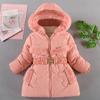 Gefütterte Mädchen-Winterjacke aus dicker Baumwolle mit Fleece