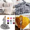 Large Soft Chunky Knitted Thick Wool Blanket With Versatile Colors For Cozy Comfort