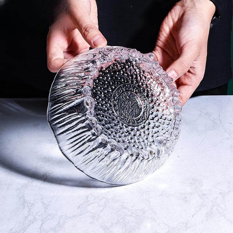 Glacier Pattern Glass Serving Bowl Set