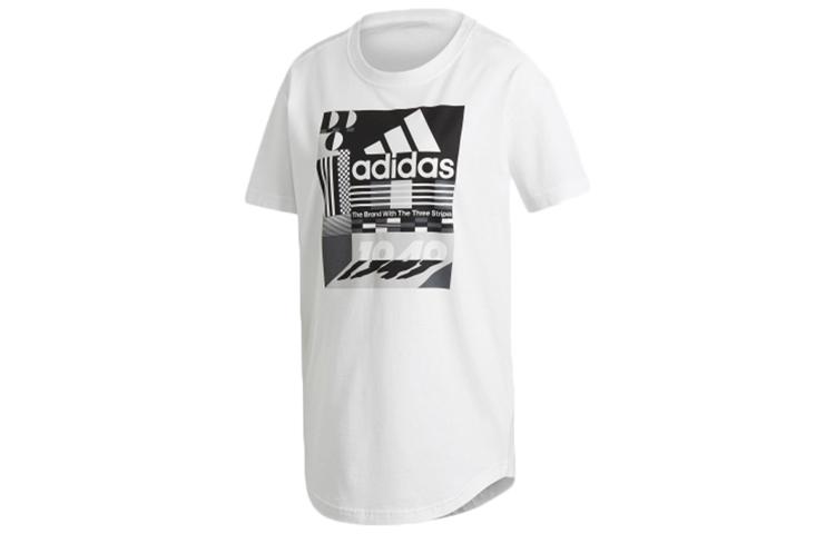 

Adidas T Shirts Women s White Crew Neck Moderate Straight Fit ED6173 S