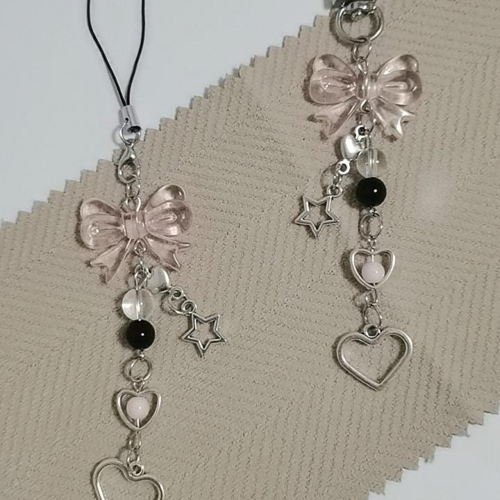 Bow Keychain & Star Tassel Phone Case Camera Bag Charm