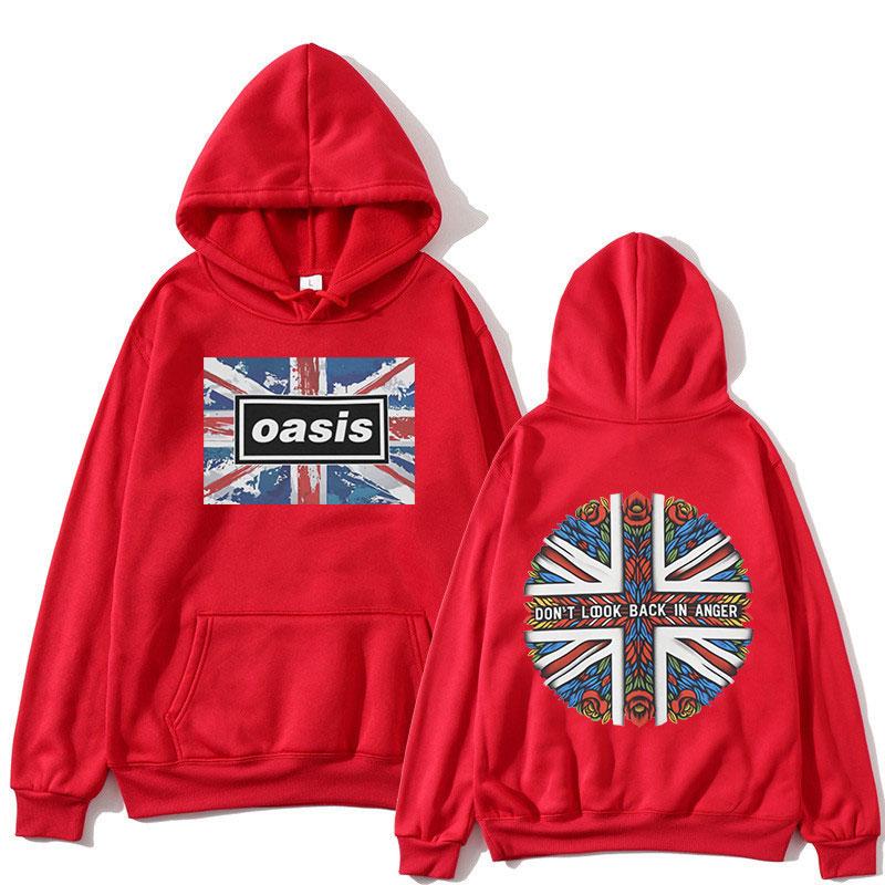 O-Oasis Grafik-Hoodies Britische Rockband Vintage Kapuzen-Sweatshirts Herren Damen Hip Hop Mode Lange Ärmel Übergroßer Pullover
