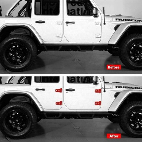 För Jeep JL Tillbehör Rött Dörrgångjärnsskydd för Jeep Wrangler JL JLU 2/4 Dörrar