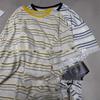 Xiao Wang's Summer Stripe Lace-Trim Loose Fit Plus Size T-Shirt