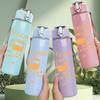 1PC All Them Witches Dark Band Text Print 750ml Colorful Plastic Sports Water Bottle Leakproof Pop Up Lid with Straw for Outdoor Work Home Use