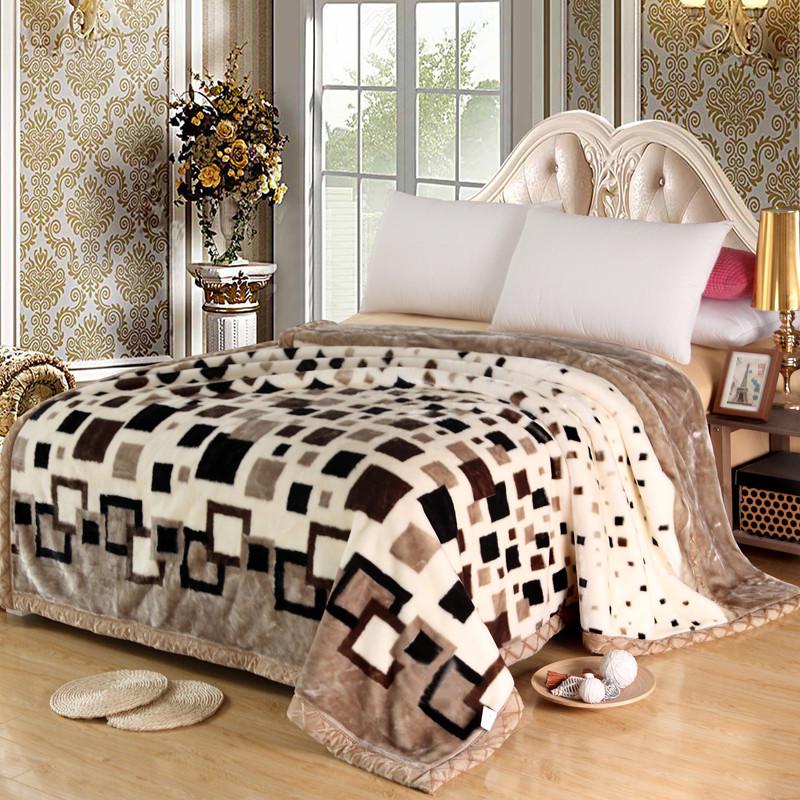 Double-Layer Thickened Raschel Blanket for Adults and Children