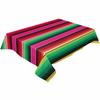 Mexican Colorful Striped Rectangle Tablecloth Holiday Party Decoration Reusable Waterproof Tablecloth Mexican Fiesta Table Decor