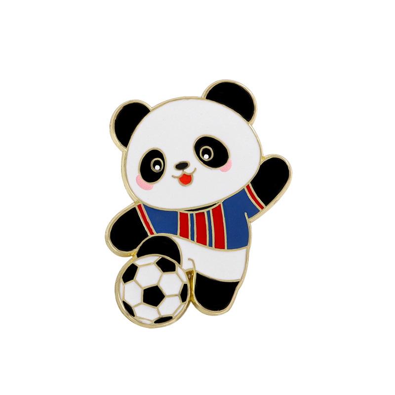2026 World Cup Panda Football Badge Cute Cartoon Animal Sports Games Souvenir Brooch Pin